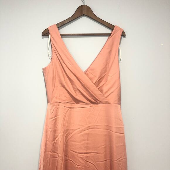 BHLDN x Donna Morgan Sabine Satin Maxi Mauve Dress US 10 - Picture 6 of 10